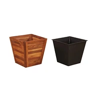 Garden Raised Bed Set 3 Pieces Square Solid Acacia Wood
