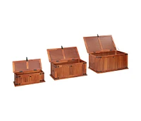 Storage Chests 3 pcs Solid Acacia Wood