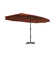 vidaXL Garden Parasol with Aluminum Pole 181.1"x106.3" Terracotta