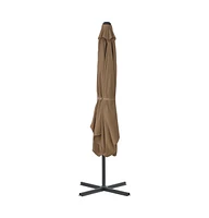 vidaXL Garden Parasol with Steel Pole 98.4"x98.4" Taupe