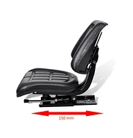 vidaXL Tractor Seat with Backrest Black