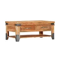 Coffee Table 43.3"x20.5"x17.7" Solid Acacia Wood