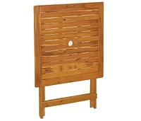 Folding Patio Table 27.6"x27.6"x29.5" Solid Acacia Wood