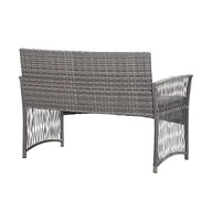 vidaXL 4 Piece Patio Lounge Set with Cushion Poly Rattan Anthracite