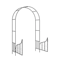 vidaXL Garden Arch with Gate Black 54.3"x15.7"x93.7" Iron