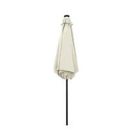 vidaXL Garden Parasol with Led Lights and Aluminum Pole 106.3" Sand White