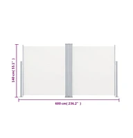 Retractable Side Awning Cream 55.1"x236.2"