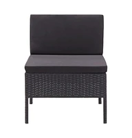 vidaXL 3 Piece Patio Lounge Set with Cushions Poly Rattan