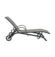 vidaXL Sun Loungers 2 pcs with Table Textilene and Steel