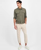 Sun + Stone Men's Josh Short Sleeve Button Front Knit Overshirt, Exclusively at Macy's