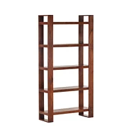 Book Cabinet Honey Brown 33.5"x11.8"x65.4" Solid Acacia Wood