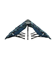 vidaXL Two Person Folding Sun Lounger Leaf Print Steel