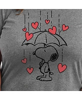 Air Waves Trendy Plus Peanuts Snoopy Valentine's Day Graphic T-shirt