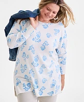 Style & Co Plus Printed Tunic Sweater Exclusively at Macy's