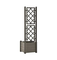 Garden Planter with Trellis 16.9"x16.9"x55.9" Pp Anthracite