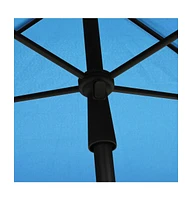 vidaXL Garden Parasol with Pole 82.7"x55.1" Azure Blue