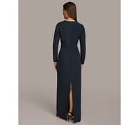 Donna Karan New York Women's Jewel-Neck Embellished Gown
