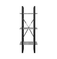 3-Tier Book Cabinet Concrete Gray 15.7"x11.8"x41.3" Engineered Wood