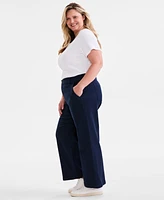 Style & Co Plus Mid-Rise Wide-Leg Pants, Exclusively at Macy's