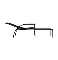 vidaXL Sun Lounger with Footrest Pe Rattan