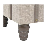 Storage Benches 3 pcs Cream Solid Wood Fir&Fabric
