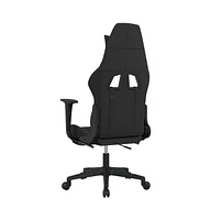 vidaXL Gaming Chair with Footrest Black and Light Gray Fabric