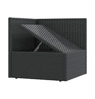 vidaXL Piece Patio Lounge Set with Cushions Poly Rattan