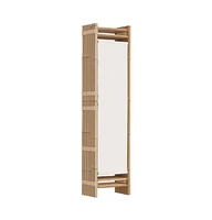 Folding 6-Panel Room Divider 94.5" Bamboo and Canvas