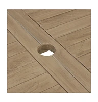 vidaXL Folding Patio Table Gray 47.2"x27.6"x29.5" Solid Wood Teak