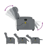 Massage Recliner Chair Gray Faux Leather