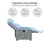 Massage Recliner Chair Light Gray Fabric