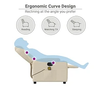 Massage Recliner Chair Cream Fabric