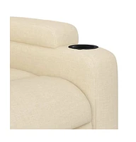 Massage Recliner Chair Cream Fabric