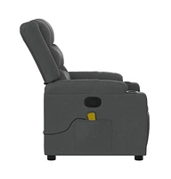 vidaXL Massage Recliner Chair Dark Gray Fabric
