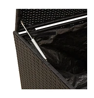 Garden Storage Box Black 74.8 Gal Poly Rattan