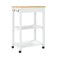 vidaXL Kitchen Trolley Monza 23.6"x15.7"x35.4" Solid Wood Pine