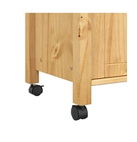 vidaXL Kitchen Trolley Monza 23.6"x15.7"x35.4" Solid Wood Pine