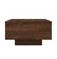 vidaXL Coffee Table with Led Lights Brown Oak 21.7"x21.7"x12.2"