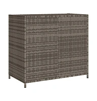 vidaXL Patio Storage Cabinet Gray 32.7"x17.7"x29.9" Poly Rattan