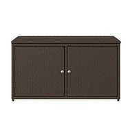 vidaXL Patio Storage Cabinet Brown 43.3"x21.7"x23.8" Poly Rattan