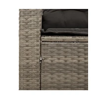 vidaXL 3 Piece Patio Sofa Set with Cushions Poly Rattan