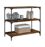 vidaXL Kitchen Trolley Smoked Oak 40.2"x19.7"x37.4" Engineered Wood