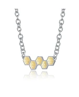 Rachel Glauber Two-Tone Honeycomb Harmony Bar Pendant