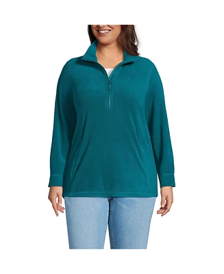 Lands' End Plus Anyweather Quarter Zip Fleece Tunic Pullover