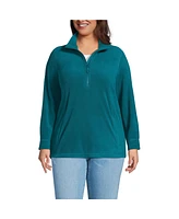 Lands' End Plus Anyweather Quarter Zip Fleece Tunic Pullover