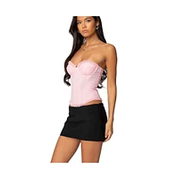 Edikted Womens Deirdre Mesh Lace Up Corset