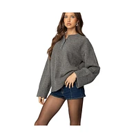 Edikted Womens Montana Oversized Button Sweater