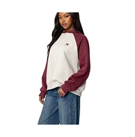 Edikted Womens Raglan Bow Oversized Hoodie