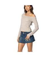 Edikted Womens Adelaine Asymmetric Top