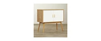 Slickblue Mid-Century Modern Console Table Storage Cabinet with Solid Wood Legs